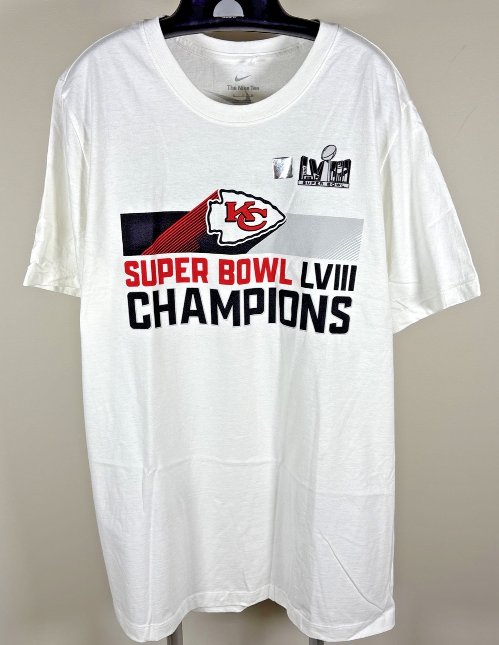 Nike Kansas City Chiefs NFL Football Super Bowl LVIII White T-Shirt Men's XL